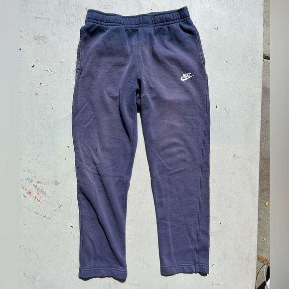 Men's Nike Joggers Blue Solid M Stretch Activewear Gym Run Sports Casual Faded - Picture 1 of 13